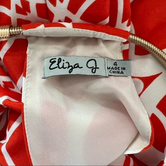 Eliza J Maxi Dress Halter Necklace Circle Abstract Print  Size 4 - Picture 12 of 12